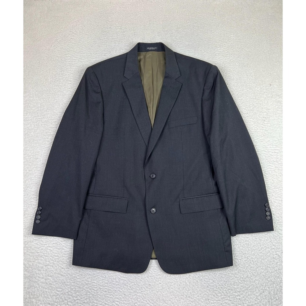 John Varvatos USA Blazer Mens 44 Regular Charcoal Gray Two Button Notch Lapel